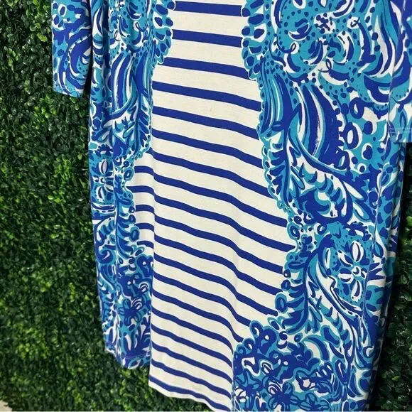 Lilly Pulitzer Nila Striped Blue Shift Dress Sz M - Picture 9 of 12